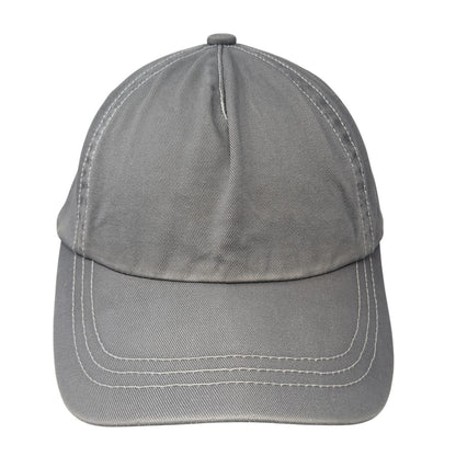 Unbranded Strapback Hat Gray Zinc One Size Adjustable Vent Holes Blank