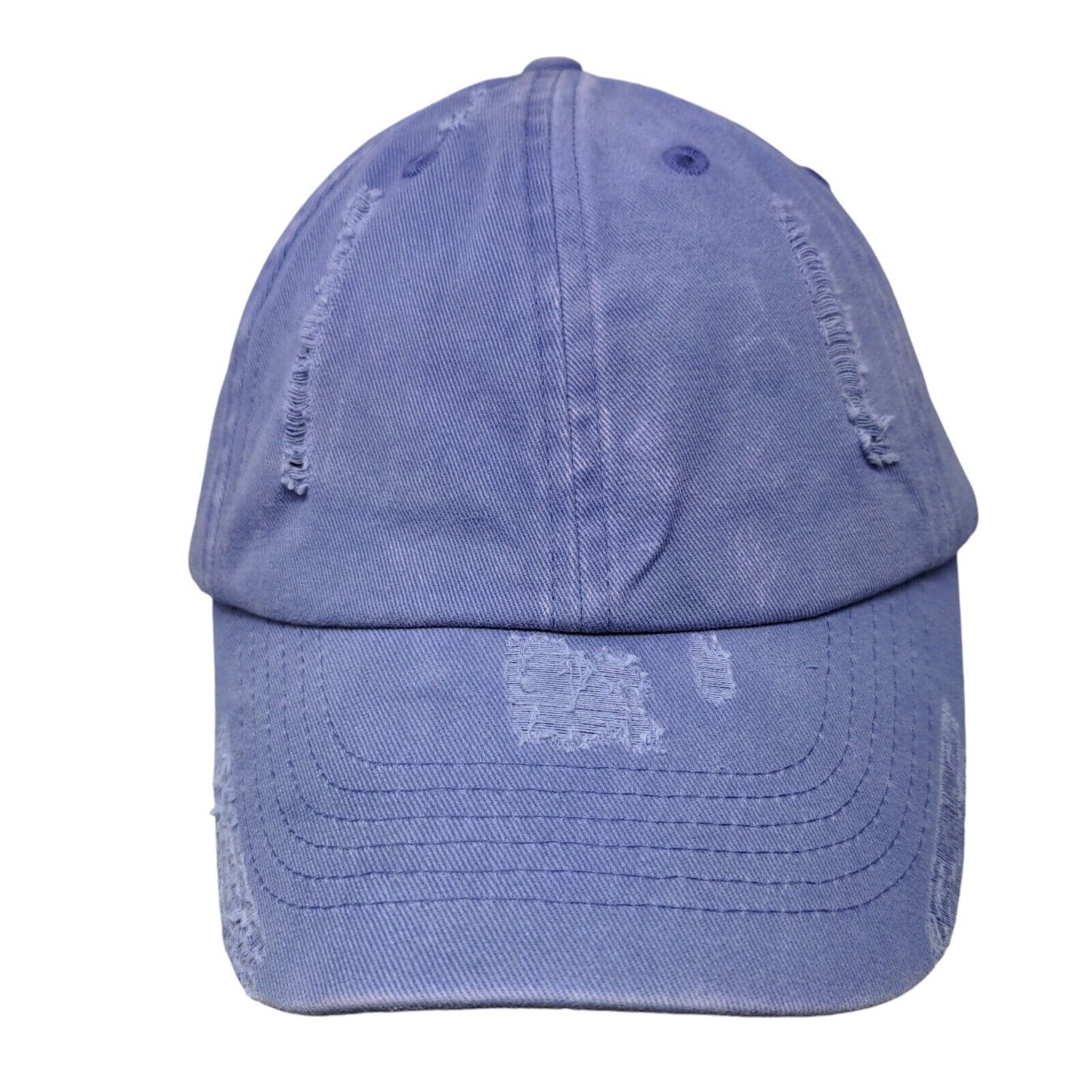 Unbranded Slideback Hat Blue One Size Adjustable Distressed Blank Cotton