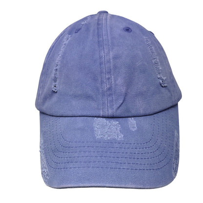 Unbranded Slideback Hat Blue One Size Adjustable Distressed Blank Cotton