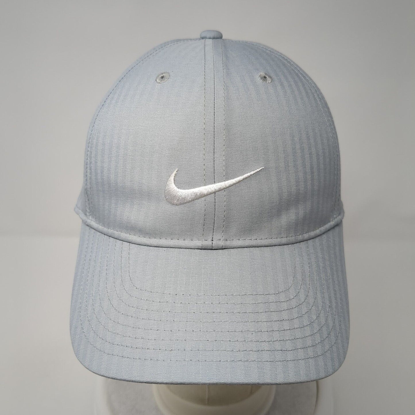 Nike Swoosh Slideback Hat Gray One Size Striped Adjustable Legacy91