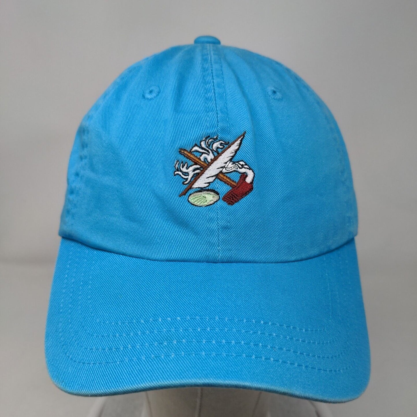 Imperial Strapback Hat Blue One Size Adjustable Embroidered Logo 6 Panel