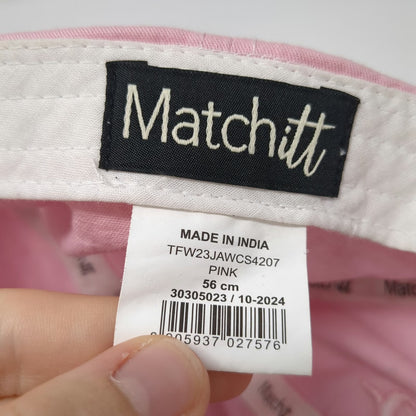 Matchitt Baseball Cap Pink One Size Monogram Embroidery Adjustable Cotton Hat