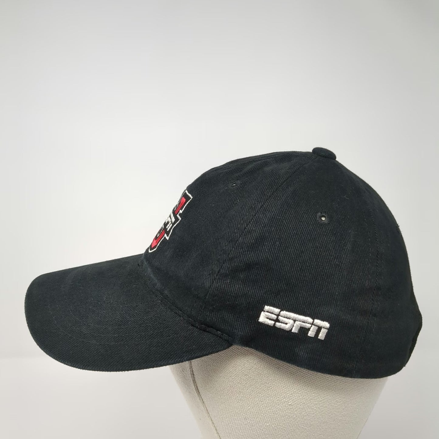 Sportsman Baseball Cap Black One Size ESPNU Never Graduate ESPN College Logo Hat
