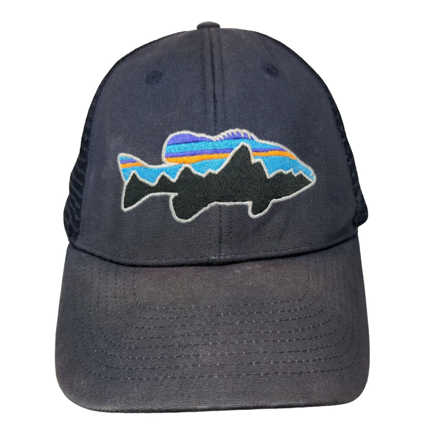 Patagonia Snapback Trucker Hat Blue One Size Embroidered Adjustable Mesh Back