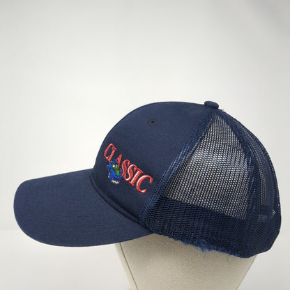 Classic Snapback Trucker Hat Blue One Size Adjustable Mesh Back Port Authority