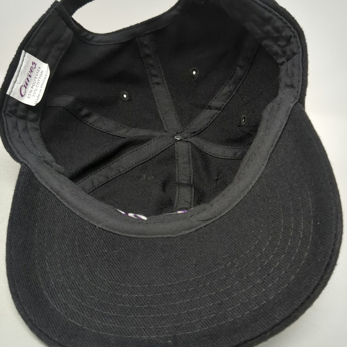 Curves Baseball Cap Black Purple One Size Slideback Fitness Gym Workout Hat