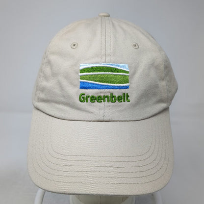 CGS Baseball Cap Beige One Size Greenbelt Embroidered Logo Slideback Cotton Hat