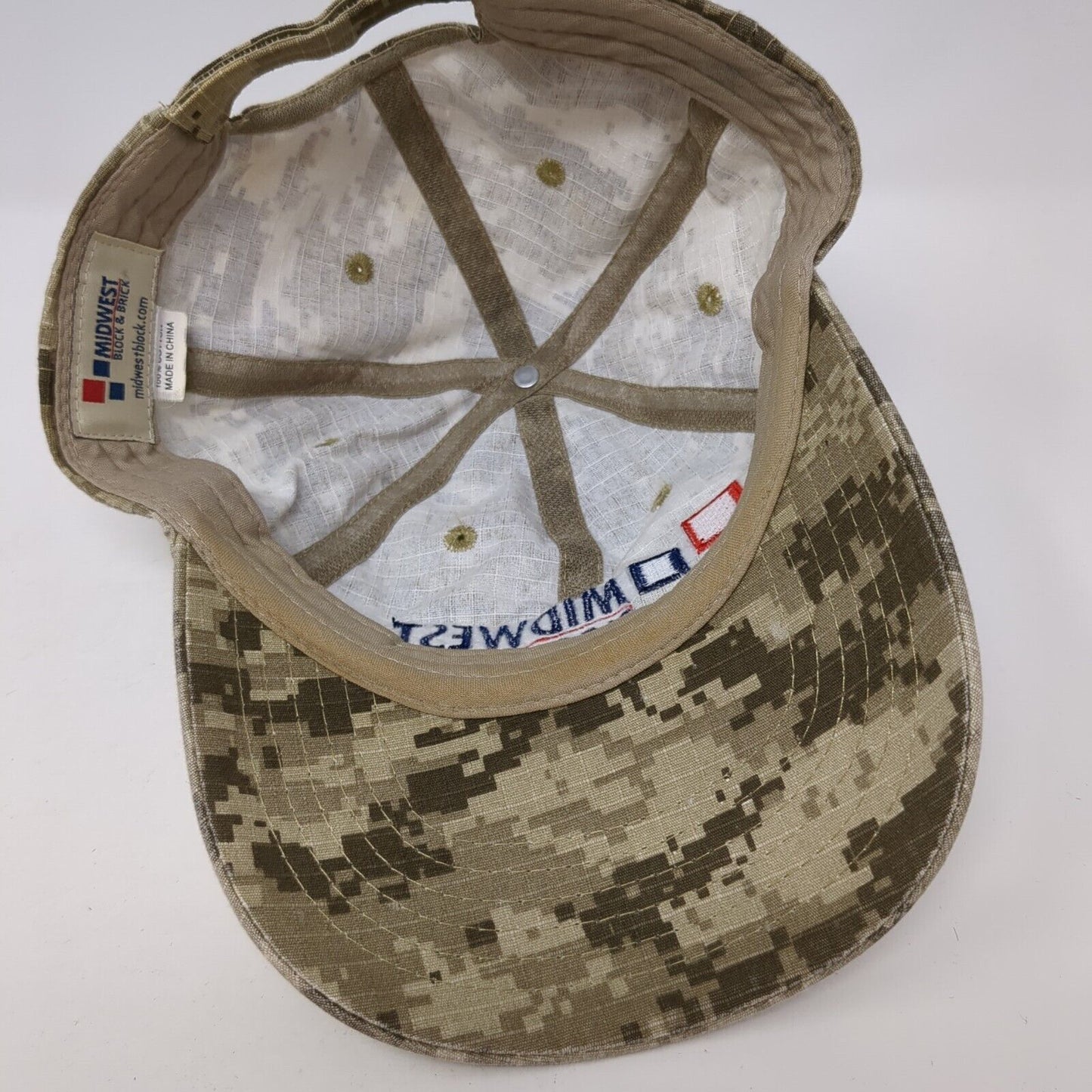 Midwest Block & Brick Strapback Hat Camouflage One Size Adjustable Embroidered