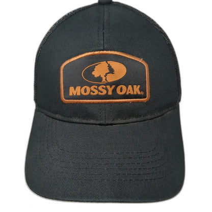 Mossy Oak Trucker Hat Black One Size Snapback Mesh Back Embroidered Logo Patch