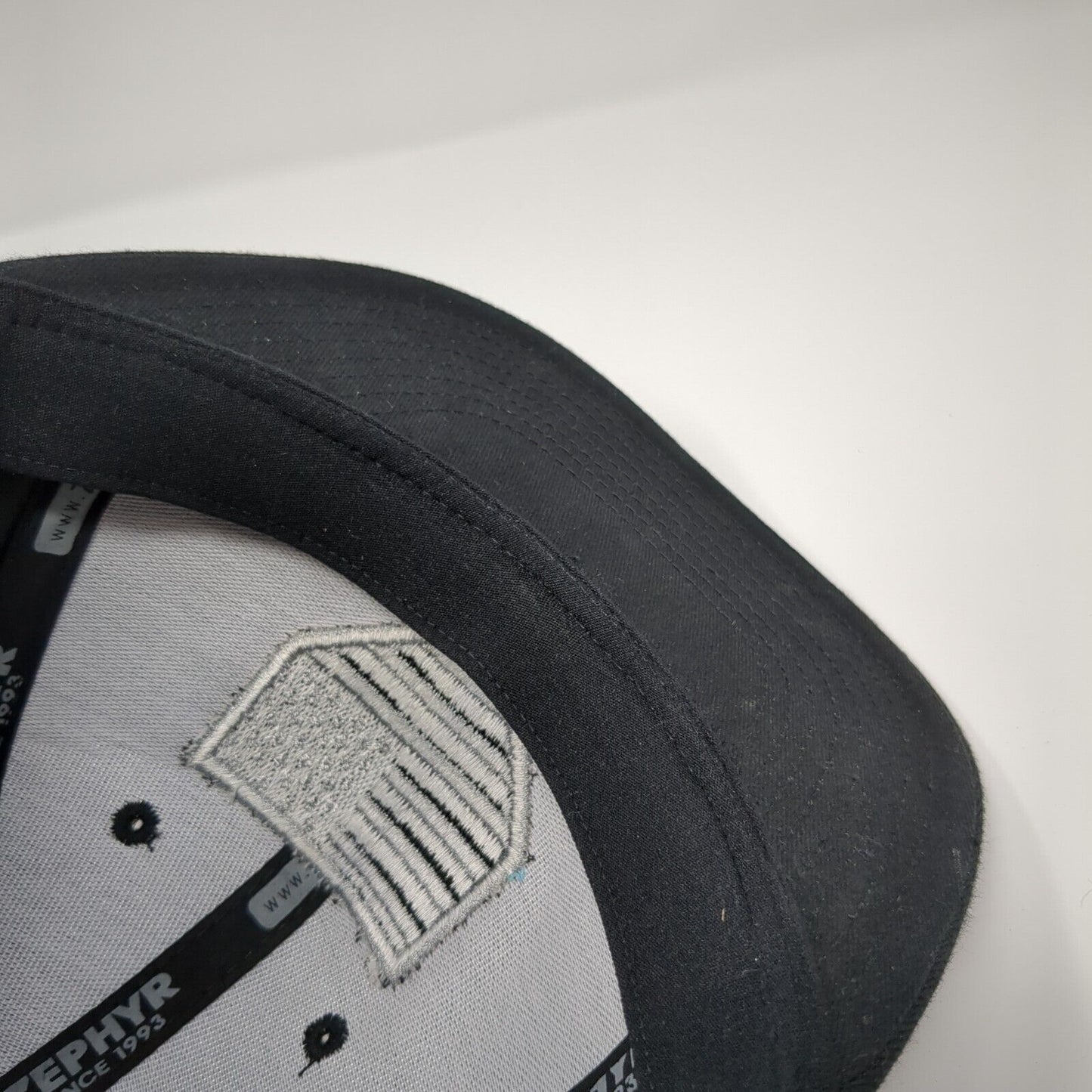 American Flag Fitted Hat Black Small Embroidered Solid 6 Panel Zephyr