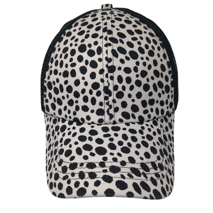 Unbranded Strapback Trucker Hat Multi One Size Ponytail Dalmatian