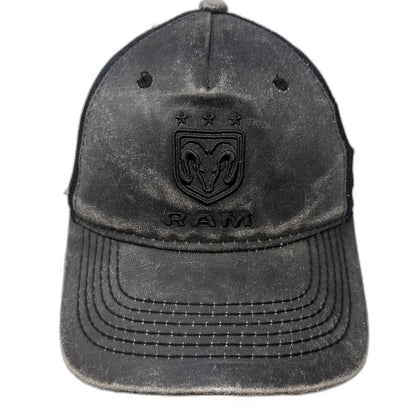 Signatures RAM Logo Trucker Hat Gray One Size Mesh Back American Flag Snapback