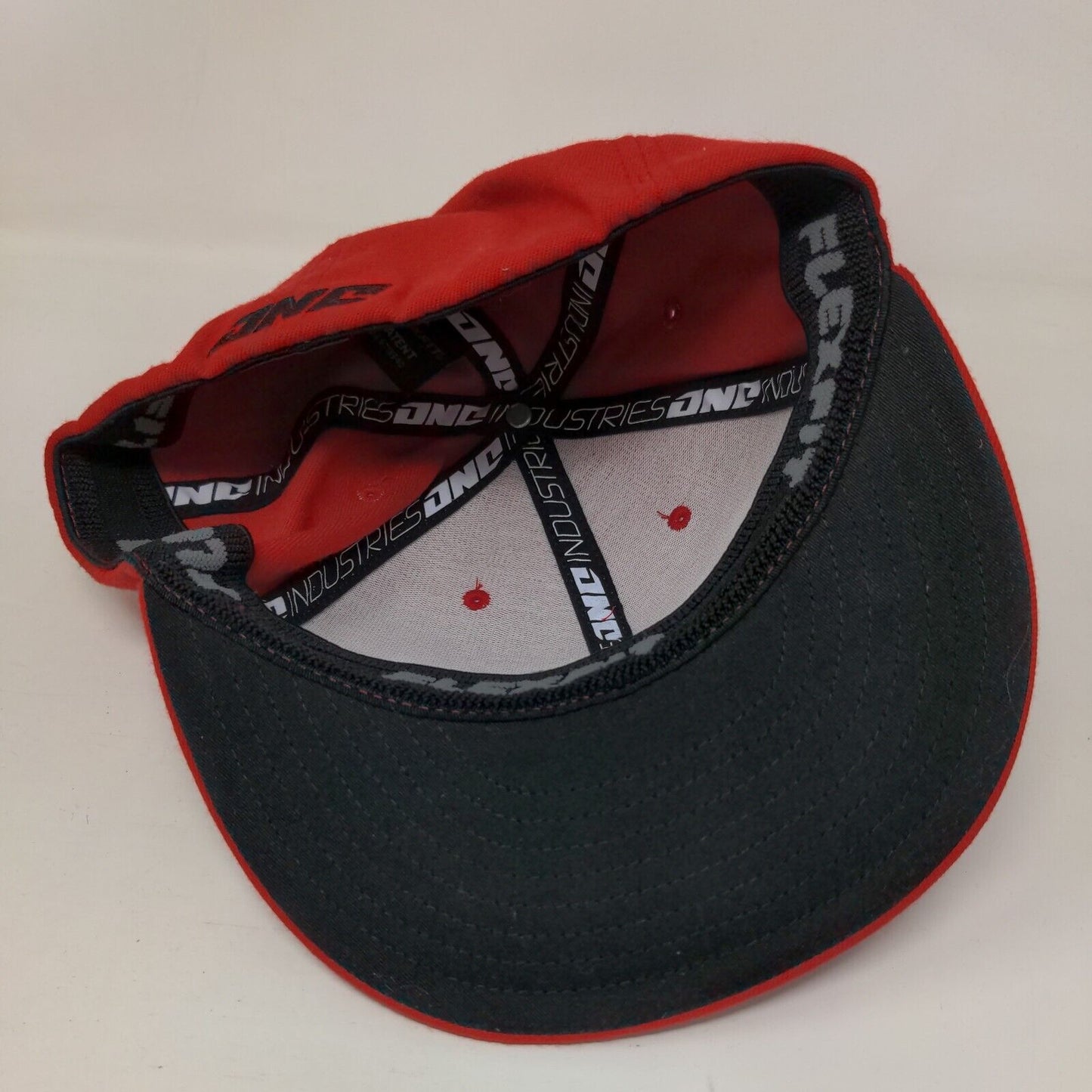 One Industries Fitted Hat Red S-M Embroidered Flexfit Vent Holes