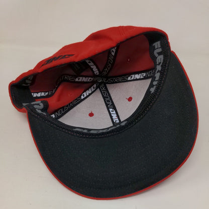 One Industries Fitted Hat Red S-M Embroidered Flexfit Vent Holes