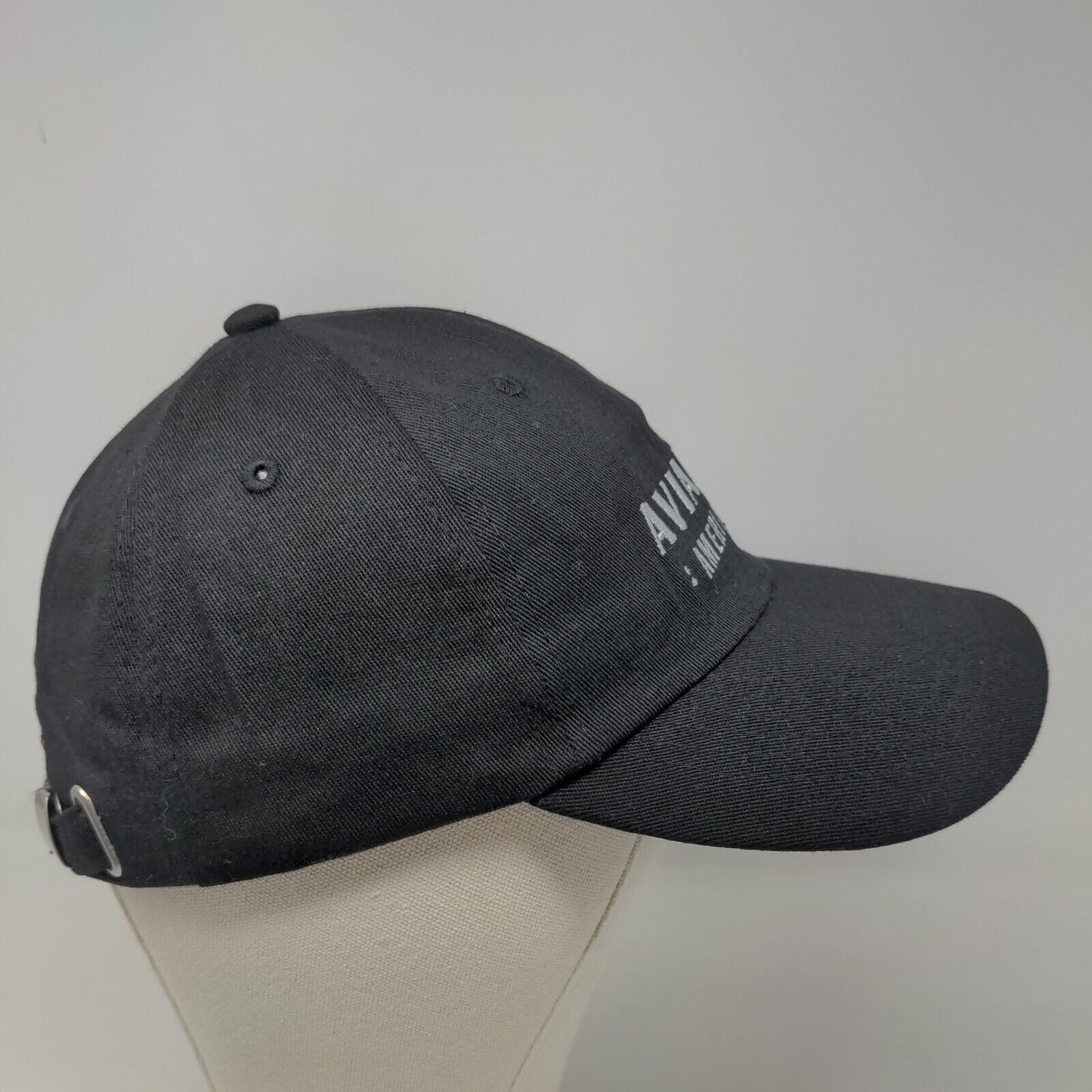 Unbranded Men's Slideback Hat Black Embroidered Aviation American Gin Logo