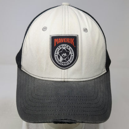Maverik Trucker Hat White Gray One Size Truck Norris Mesh Back Snapback Graphic