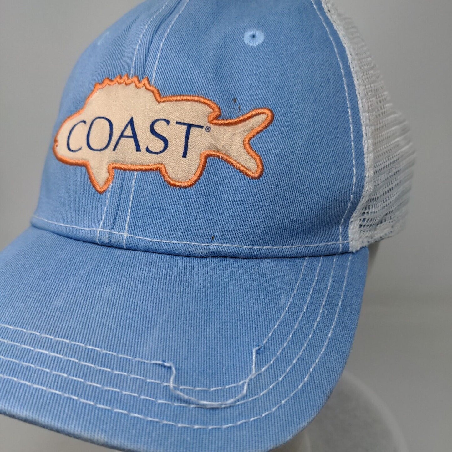 Coast Fish Snapback Mesh Back Trucker Hat Blue OSFM Colorblock