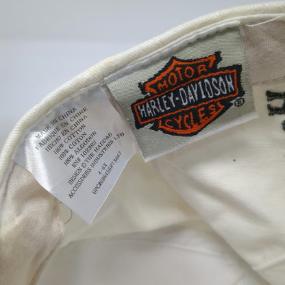 Harley-Davidson 5 Panel White One Size Hat Rhinestone Studded Strapback Cotton