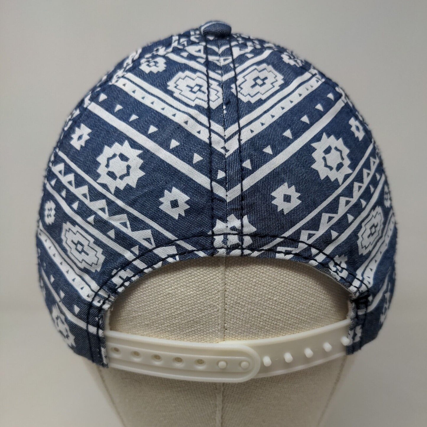 Unbranded Boy's Snapback Hat Blue White Size OS Graphic Aztec Logo