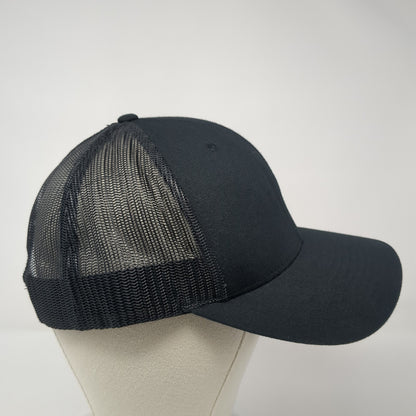 GWB Snapback Mesh Back Trucker Hat Black One Size Embroidered Logo
