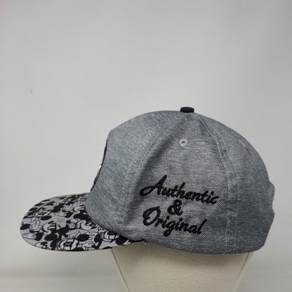 Nerdy Mickey Mouse Snapback Hat Gray Adult Embroidered Vent Holes Disney
