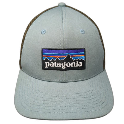 Patagonia Trucker Hat Blue Brown One Size Fitz Roy Mountain Logo Mesh Snapback