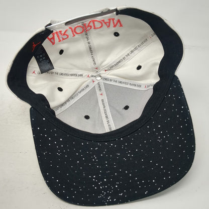Jordan Snapback Hat White One Size Speckled Nike Air Jumpman Embroidered Logo