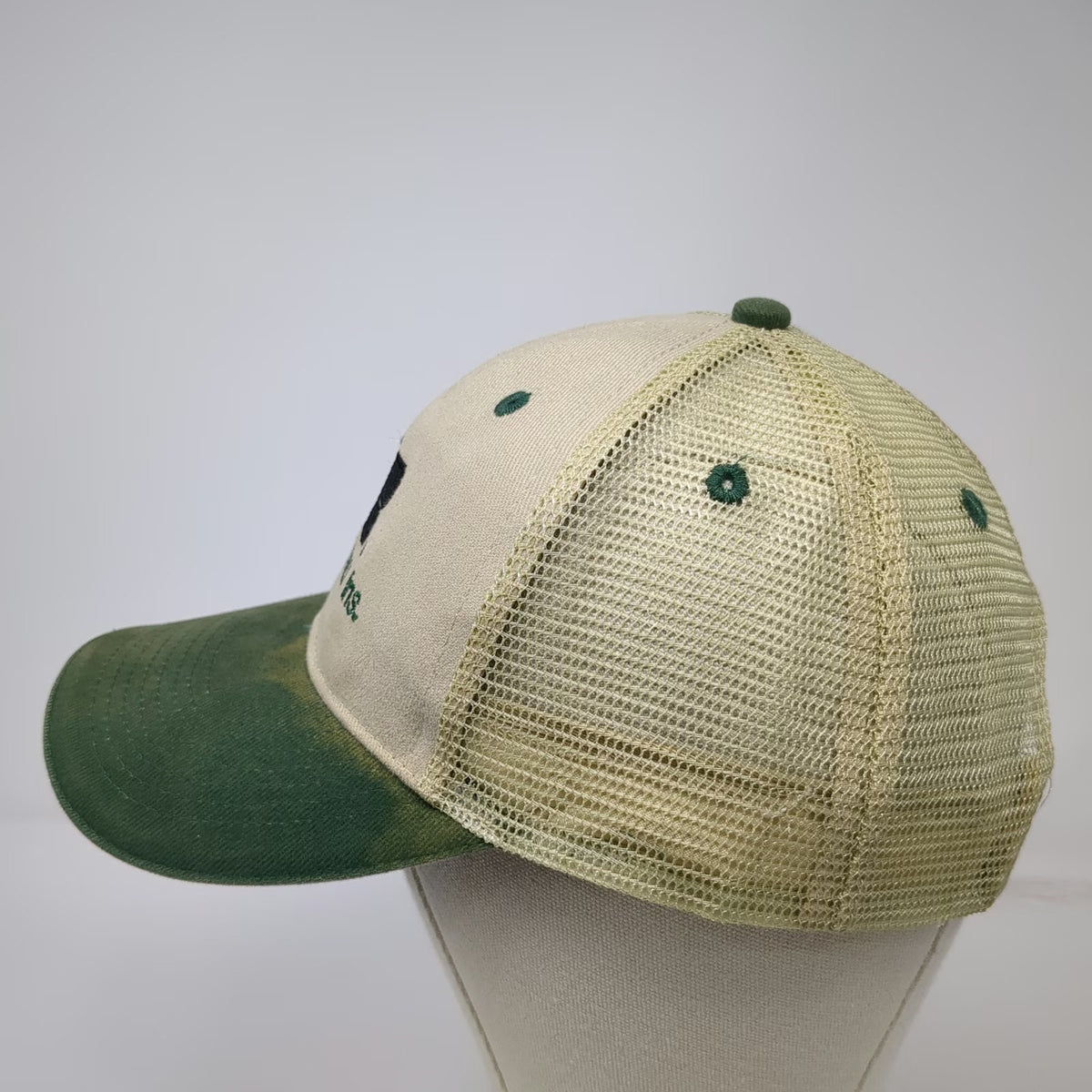 Otto Trucker Hat Beige Green One Size Farm Bureau Insurance Logo Mesh Snapback