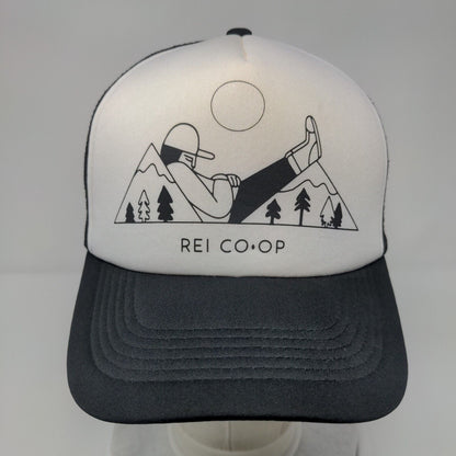 REI Co-op Mountain Climber Snapback Trucker Hat Black OSFA Mesh Back