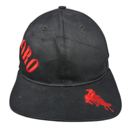 Marlboro Snapback Hat Black One Size Red Embroidered Cowboy Logo Side Patch