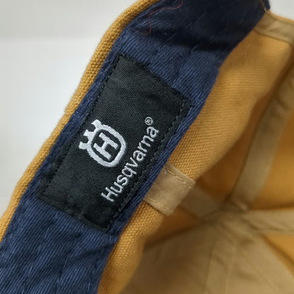 Husqvarna Baseball Cap Brown One Size Strapback Embroidered Logo Canvas Hat Work