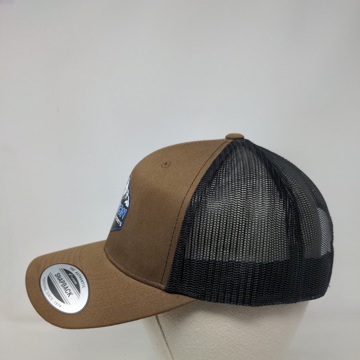 Action Motor Sports Snapback Trucker Hat Brown One Size Mesh Back