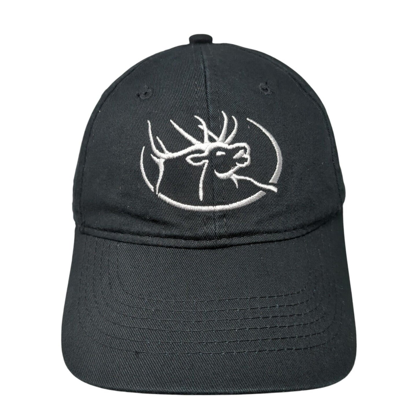 RMEF Snapback Hat Black One Size Adjustable Embroidered Vented Holes 6 Panel