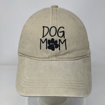 Dog Mom Slideback Hat Tan OSFM Embroidered Paw David And Young