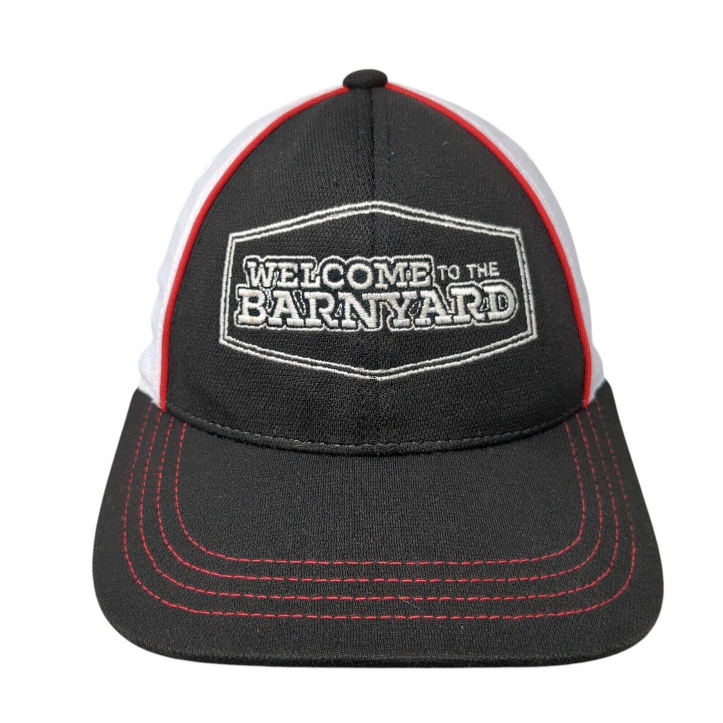Welcome To The Barnyard Strapback Hat Black One Size 6 Panel Sport-Tek