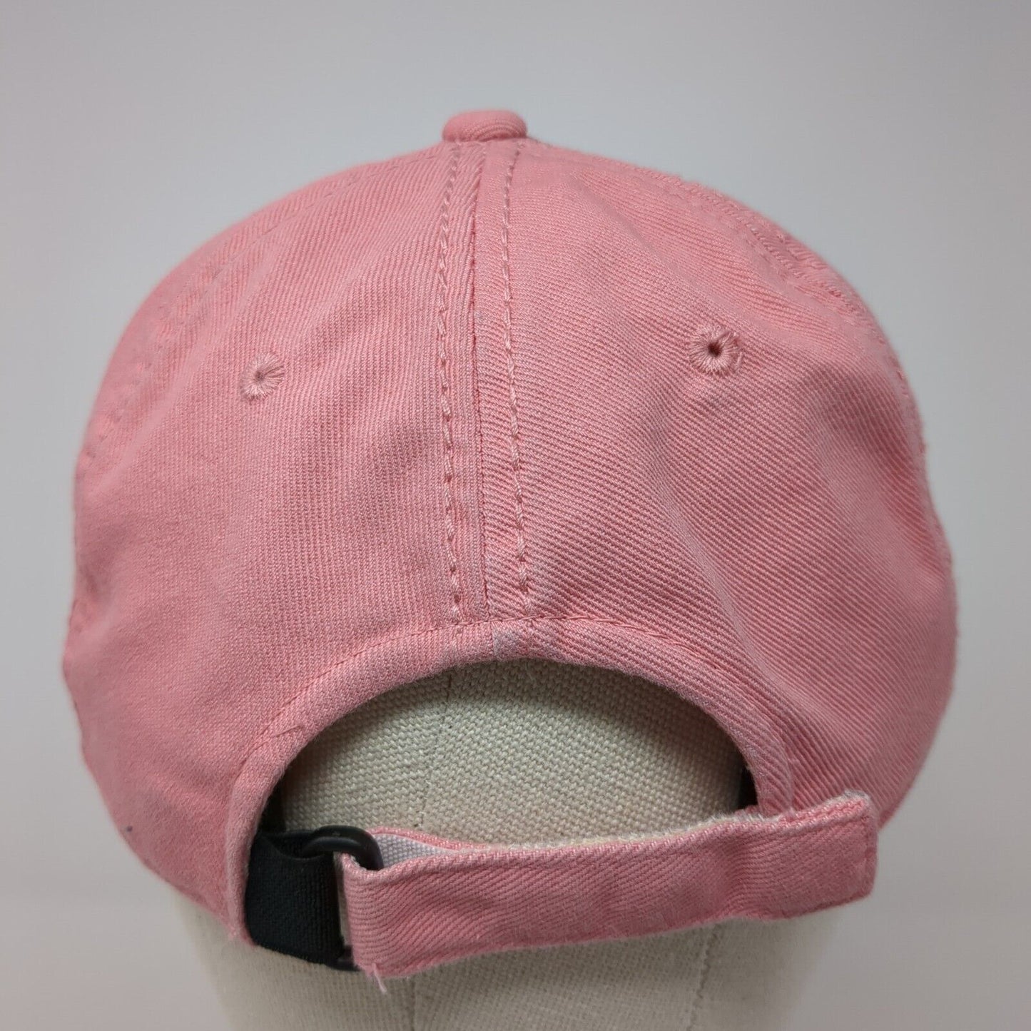 Unbranded Women's Strapback Hat Pink One Size Embroidered Logo 6 Panel
