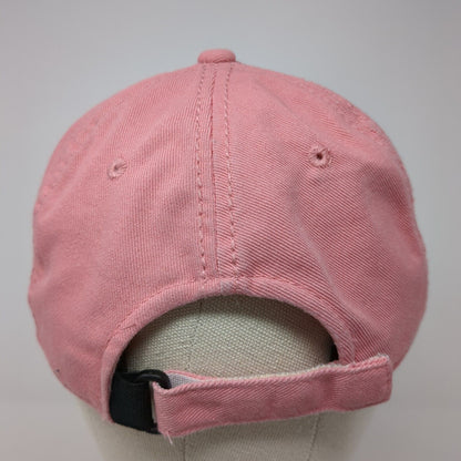 Unbranded Women's Strapback Hat Pink One Size Embroidered Logo 6 Panel