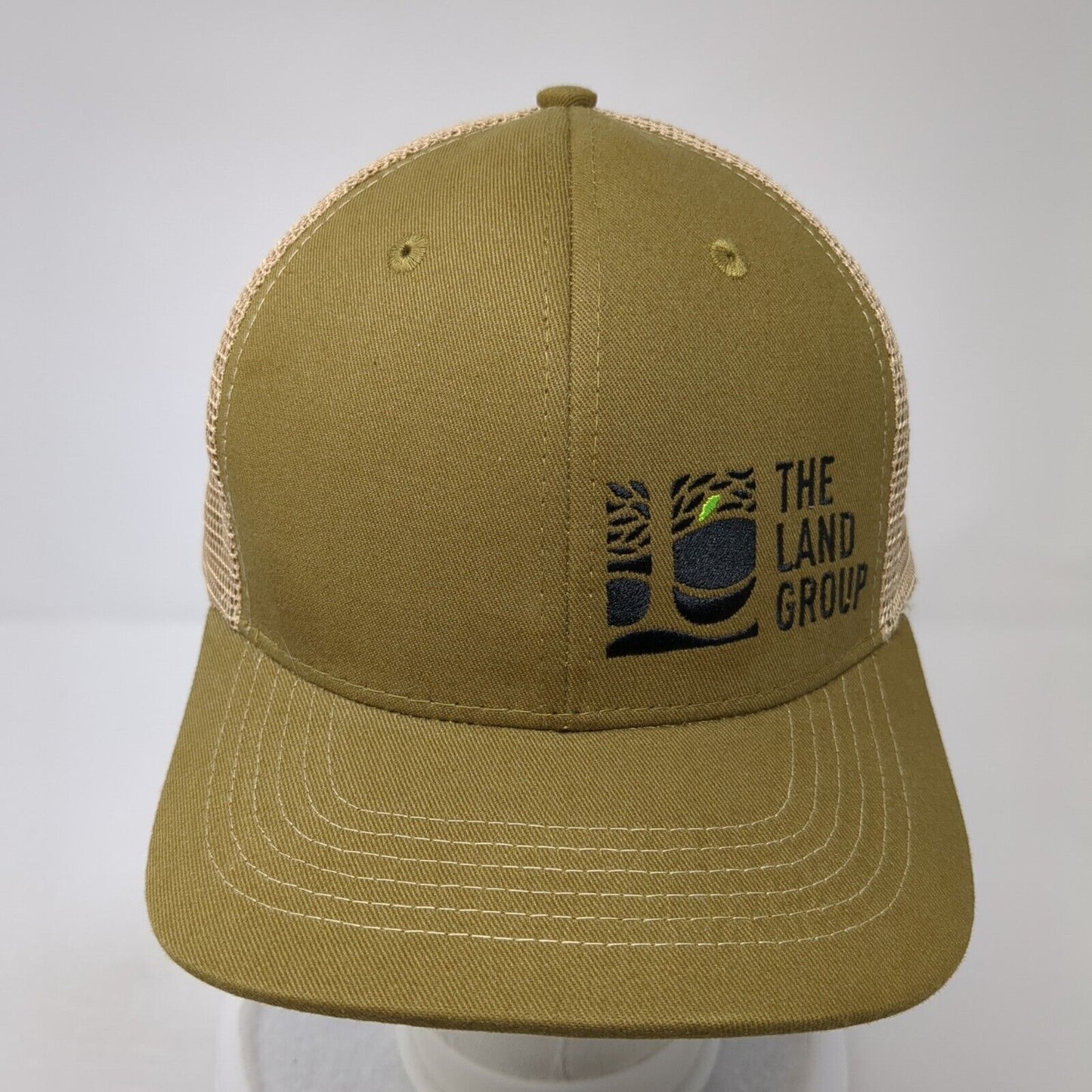 The Land Group Snapback Trucker Hat Brown One Size Mesh Back 6 Panel