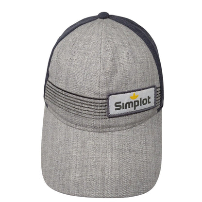 Simplot Patch Strapback Hat Gray OSFA Adjustable Colorblock 6 Panel