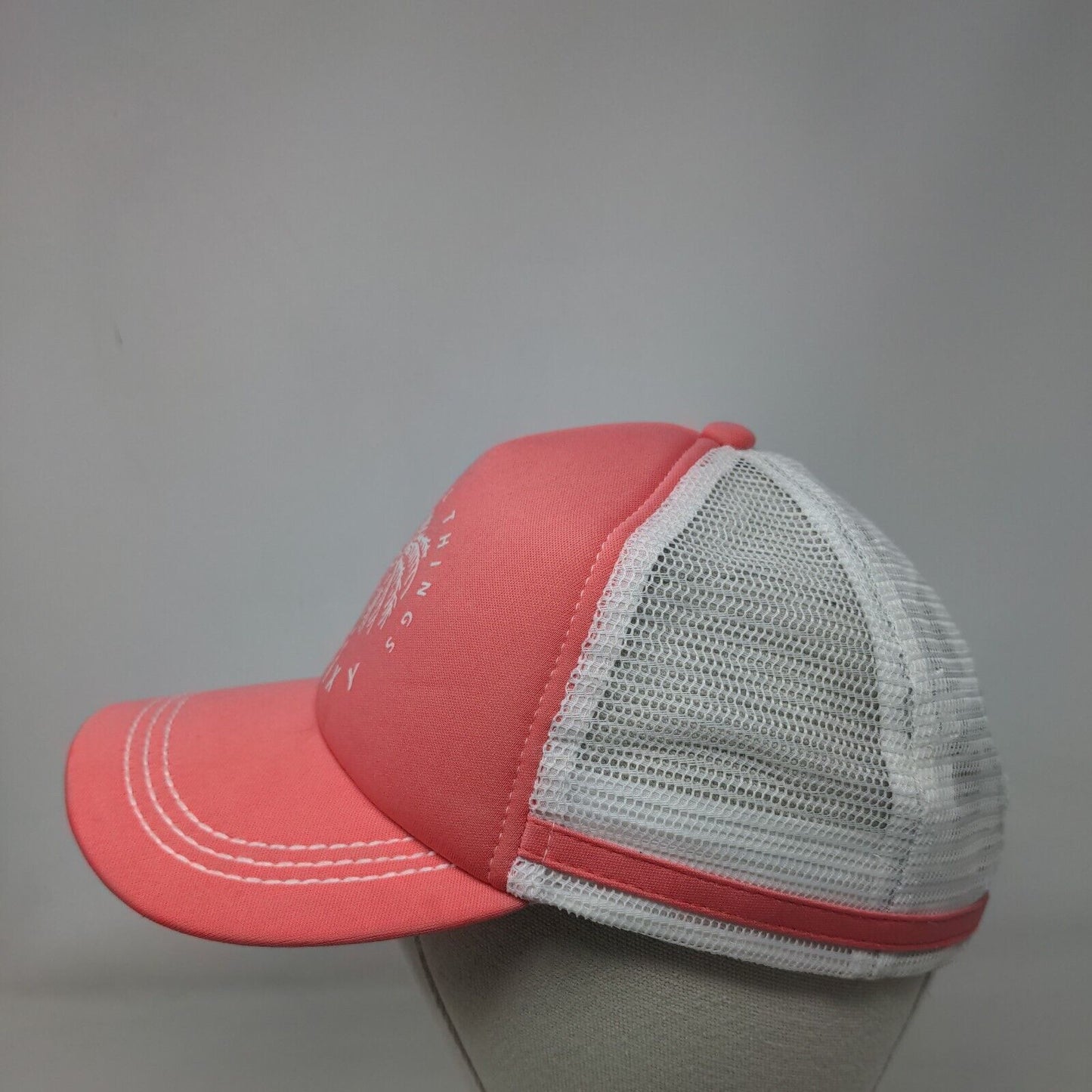 Tropical Things ROXY Snapback Trucker Hat Pink One Size Adjustable Mesh Back