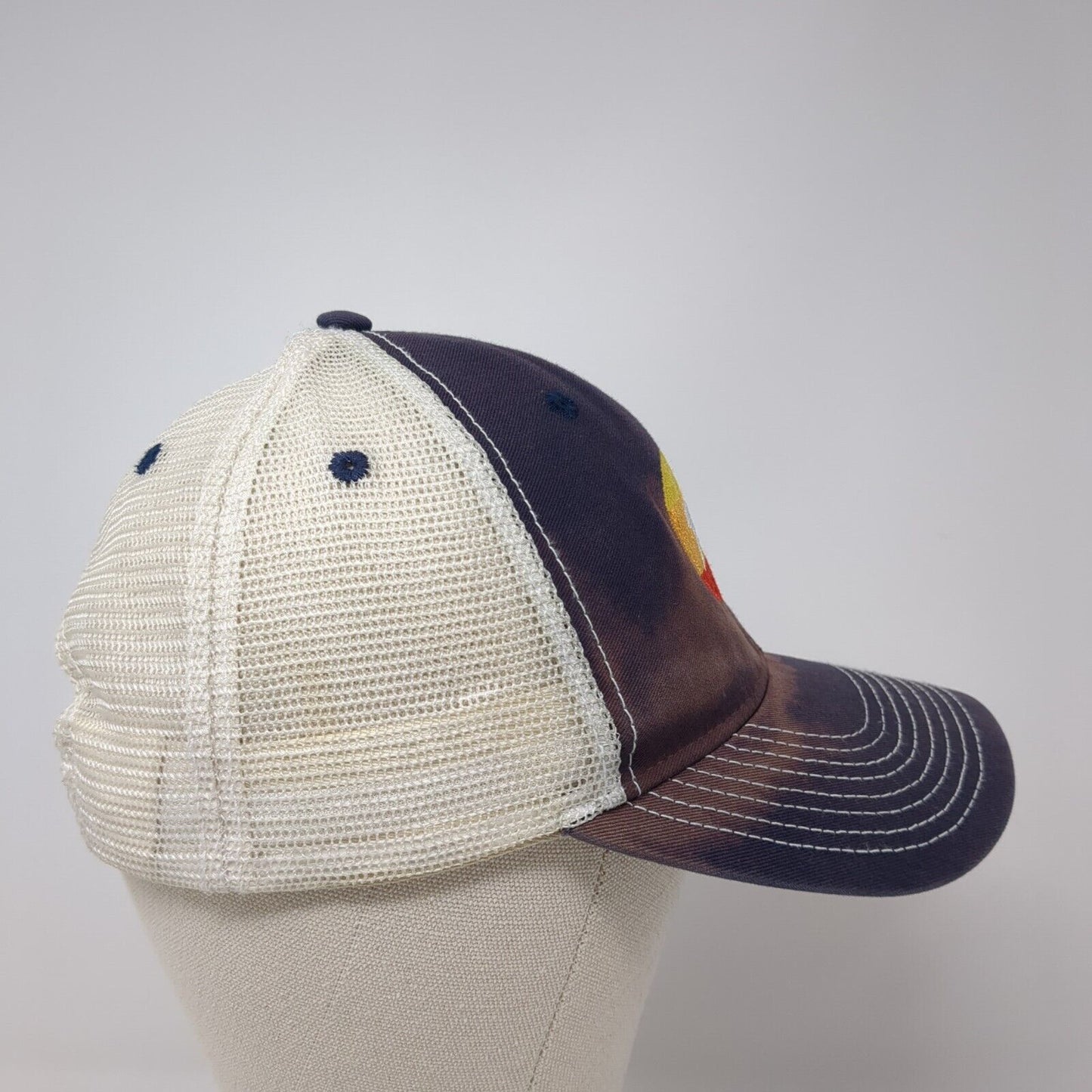 Cape Cloth Snapback Trucker Hat Blue One Size Adjustable Embroidered Mesh Back