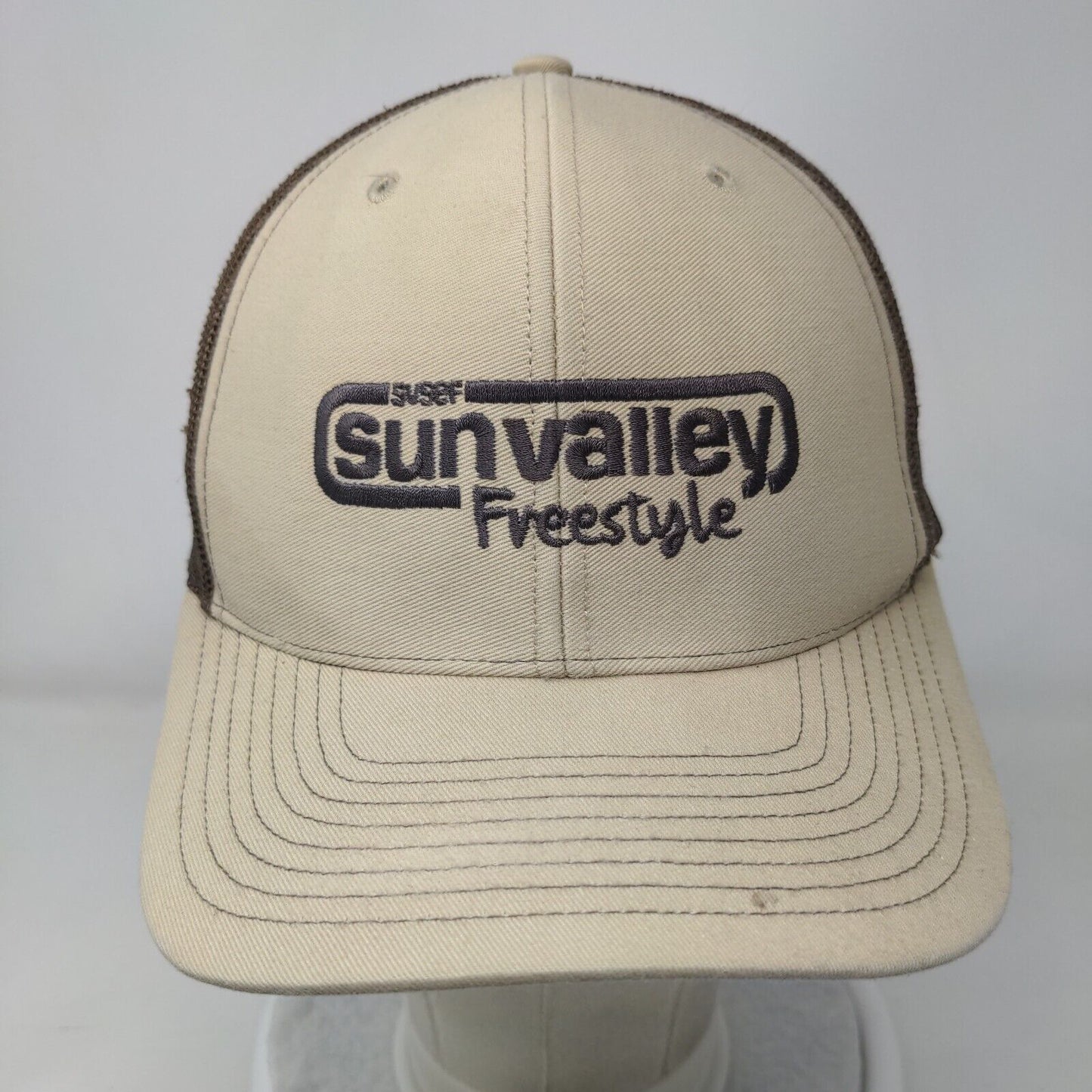 SVSEF Sun Valley Freestyle Snapback Trucker Hat Tan OS Adjustable Richardson