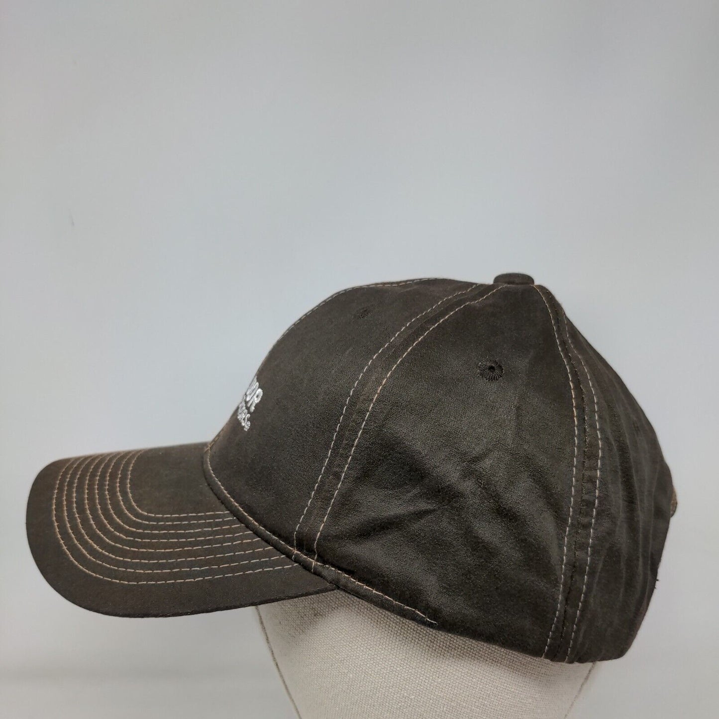 Fluor Strapback Hat Brown One Size Embroidered Full Fit Made in Canada