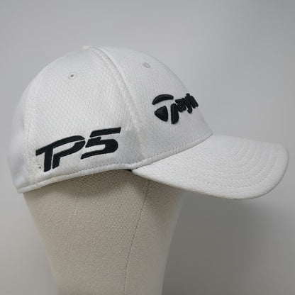 TaylorMade Baseball Cap White XL SIM TP5 A-Flex Stretch Fit Golf Performance Hat