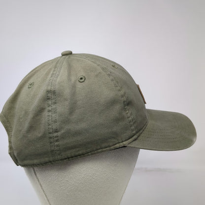 Carhartt Baseball Cap Green One Size Leather Logo Patch Duck Strapback Hat