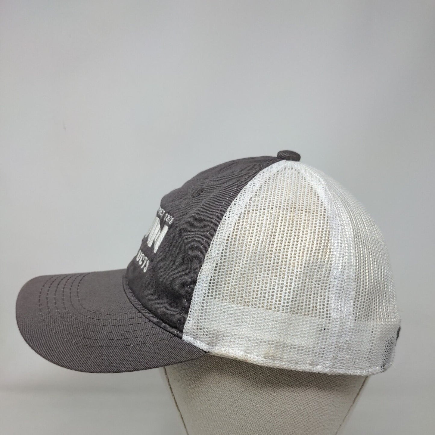 Dunn Utility Products Strapback Trucker Hat Gray One Size Adjustable Mesh Back
