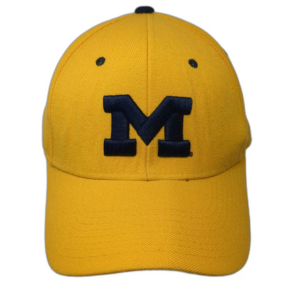 Michigan Wolverines NCAA Zephyr Cap Yellow Blue 7 1/2 Fitted Wool Blend Logo Hat