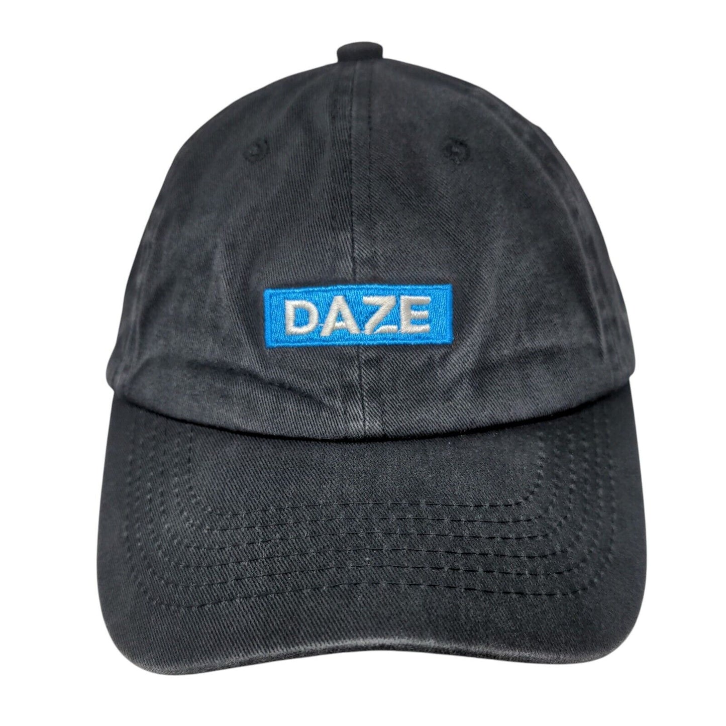 Daze Slideback Hat Black One Size Adjustable Embroidered Vent Holes