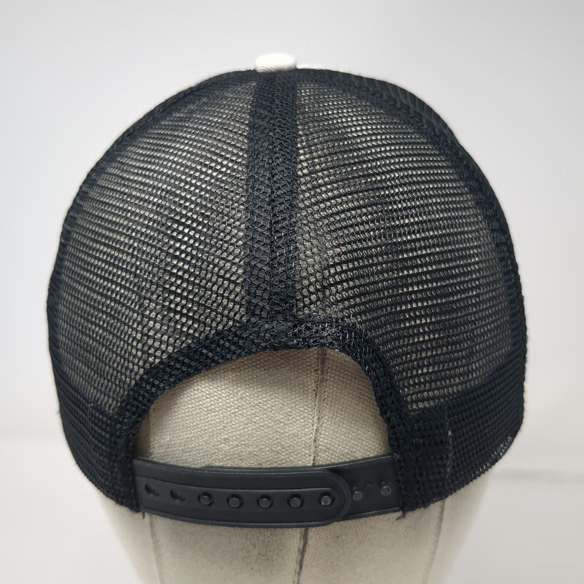 Black White Trucker Hat One Size Whiskey Bent Hell Bound Wavy Foam Mesh Snapback