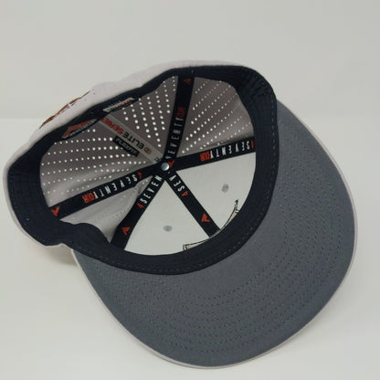 Letter R Fitted Hat Gray S/M Flexfit Breathable Elite Series Pacific Headwear